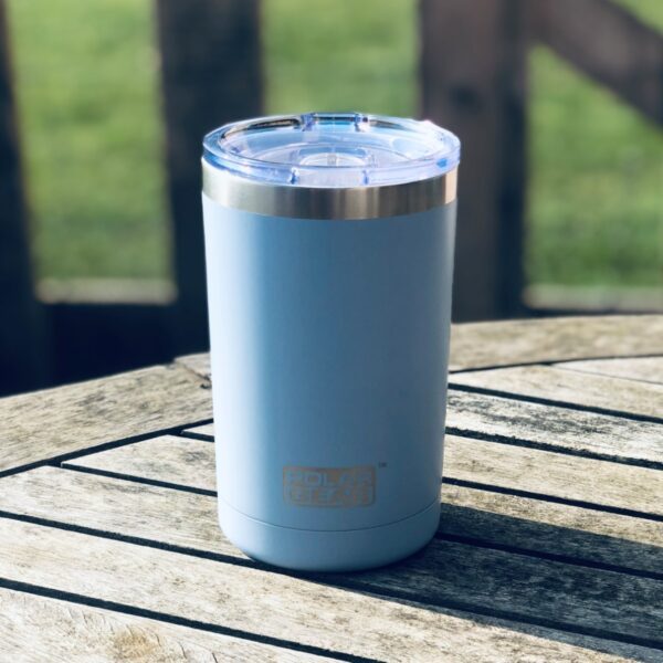Ceramic Travel Mug - Stainless Steel Double Walled Vacuum Insulated 320ml Blue-72538