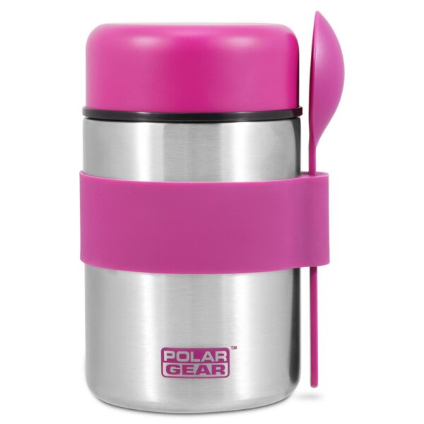 Insulated Food Flask – Triple Layer Stainless Steel Soup & Food Container With Spoon Berry, 400ml-0