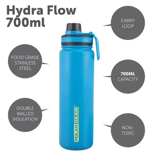 Hydra Flow Kit Stainless Steel Vacuum Insulated Bottle 700ml Blue-74013