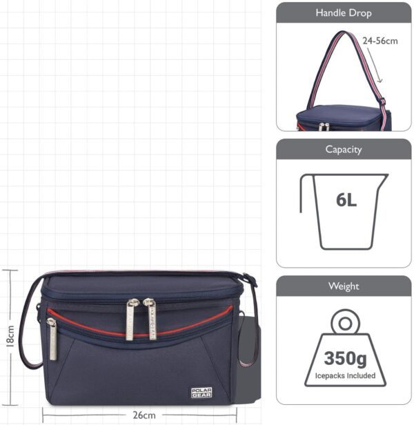 Polar gear person cool bag 6 litres prefect for bring your own food to work
