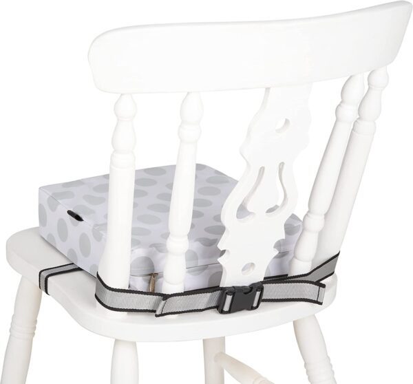 Booster Cushion Grey Spot with no slip secure belt