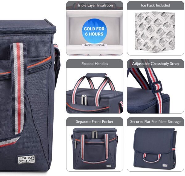 polar gear 16L medium size family cool bag ice pack included