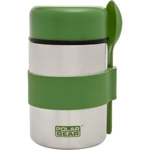 Insulated Food Flask – Triple Layer Stainless Steel Soup & Food Container With Spoon Green, 400ml-0