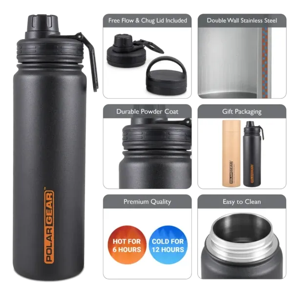 Hydra flow kit stainless steel insulated bottle 700ml keep your drink 24 hours cold and 12 hours hot