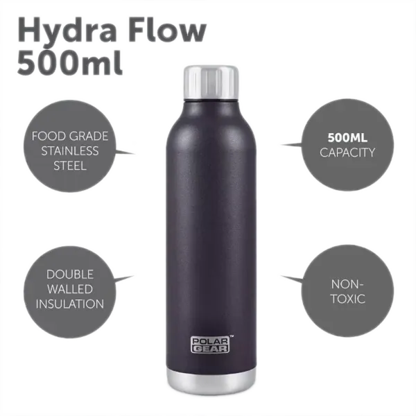 Hydra Flow Stainless Steel Insulated Bottle made with food grade stainless steel