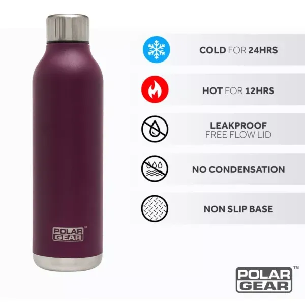 Polar Gear Hydra Flow Stainless Steel Insulated Bottle no condensation