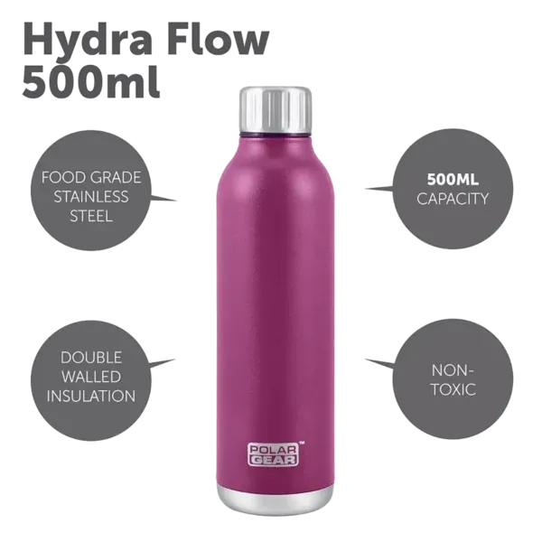 Polar Gear Hydra Flow Stainless Steel Insulated Bottle keep your drink up to 12 hours hot or 24 hours cold