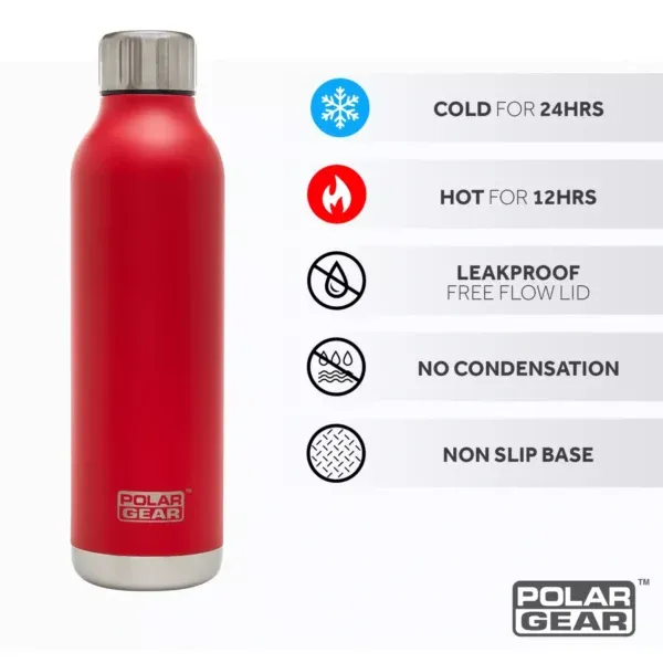 Polar Gear Hydra Flow Stainless Steel Insulated Bottle no condensation