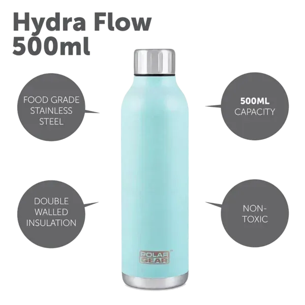 Polar Gear Hydra Flow Stainless Steel Insulated Bottle keep your drink up to 12 hours hot or 24 hours cold