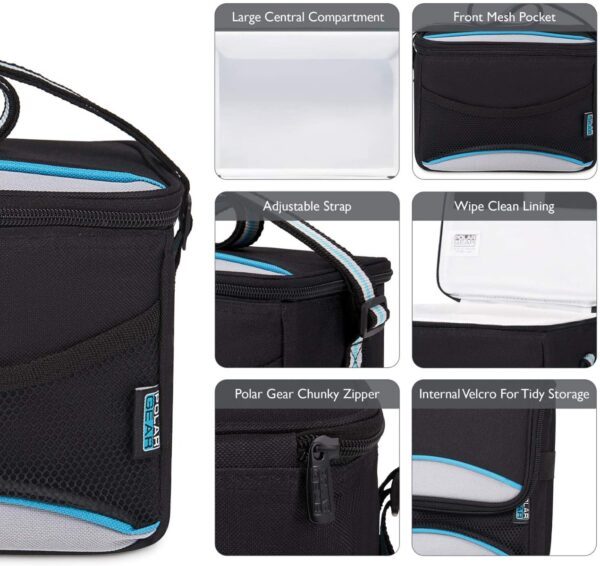 Polar Gear insulated foldable lunch bag can storage plenty of food or drink, perfect for work or school
