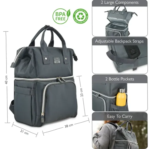 Polar Gear Baby Changing Backpack Grey