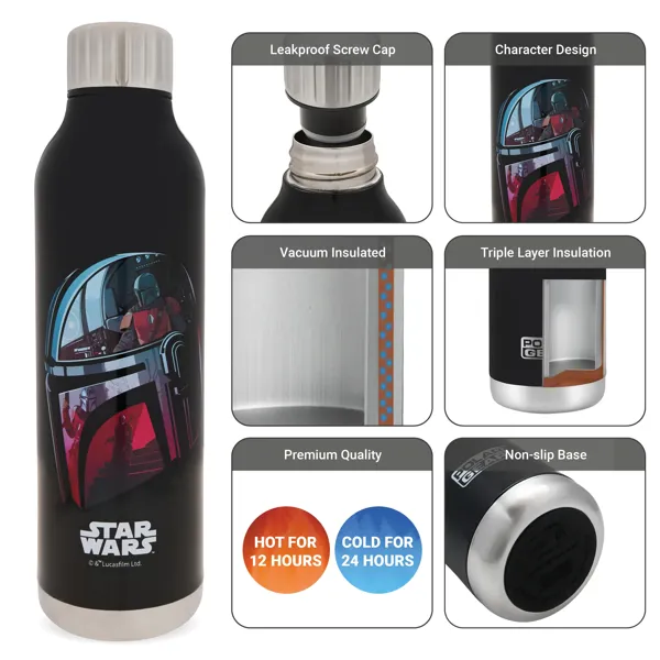 24 hours cold 12 hours hot Star Wars Mandalorian Insulated Water Bottle