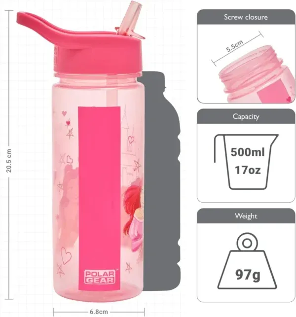 Disney Princess 500ml Personalise Yourself Sticker Water Bottle is super lightweight, perfect for put it into their lunch bag