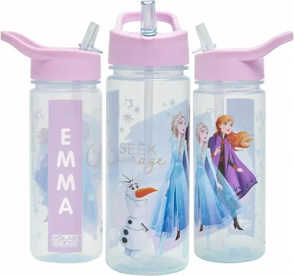 Disney Frozen Magic 500ml Personalise Yourself Sticker Drinks Bottle -0