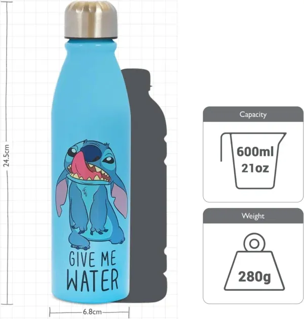 Disney Stitch 600ml Aluminium Drinks Bottle-75056
